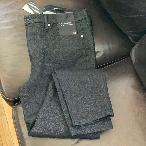 Banana Republic Mid Rise Skinny Ankle Black Denim - Picture 1 of 8